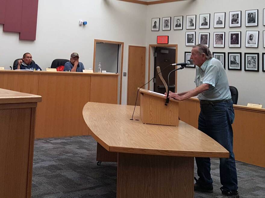Dave Trantham, addressing Bethel City Council on June 27. Trantham spoke to not wanting an increase to the alcohol sales tax. 