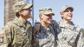 Jaster, center, Capt. Kristen Griest (left) and 1st Lt. Shaye Haver (right) are the first three women to graduate Army Ranger School.