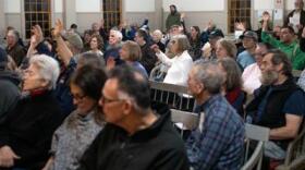 Voters in Acworth, New Hampshire, pparticipate in their annual town meeting in 2025. Sentinel Staff File photo by Ethan Weston.