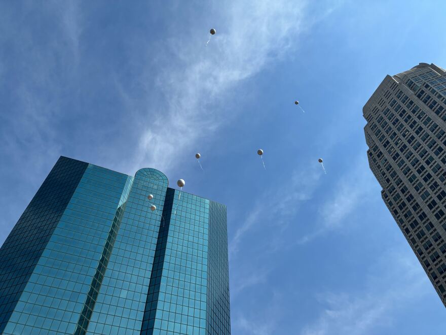Organizers released balloons into the air in remembrance of those who lost their lives due to violence.
