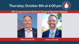 Thursday, October 8 at 6 p.m. 4th Congressional District General Election Debate with Mike Kennedy and Jonny Larsen.