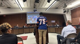Josiah Burton speaks before the Jefferson County Board of Education