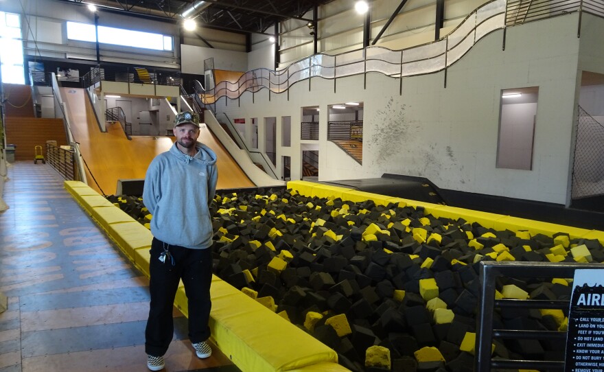 Luke Giaccopelli manages events for Woodward Park City. The mountainside sports complex brings freestyle skiing and snowboarding together with an indoor tumbling gym and skate park.