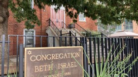 Outside of the Congregation Beth Israel  synagogue in Charlottesville. (Hawes Spencer)