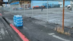Staff have several cases of water for affected residents in the most heavily affected area. (Courtesy of the City of Kodiak)