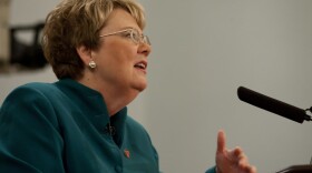 University of Virginia President Teresa Miller speaks at an event on May 4, 2012. (Miller_Center/Flickr)