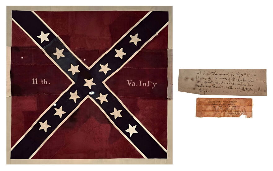 Confederate Rugledge Rare Confederate flag captured in Pickett's Charge to be sold at ...
