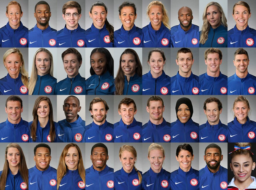 A montage of 2016 summer Olympic athletes with ties to North Carolina.