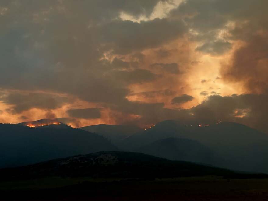 A photo of the Rock Canyon Fire taken Aug. 9, 2026.