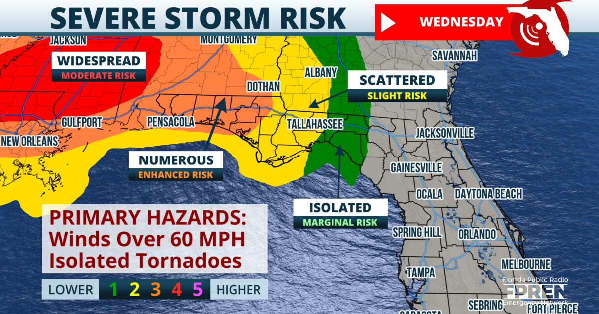 Severe storms and flash flooding are possible Wednesday evening and ...