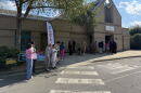 Long lines at University City early voting site.