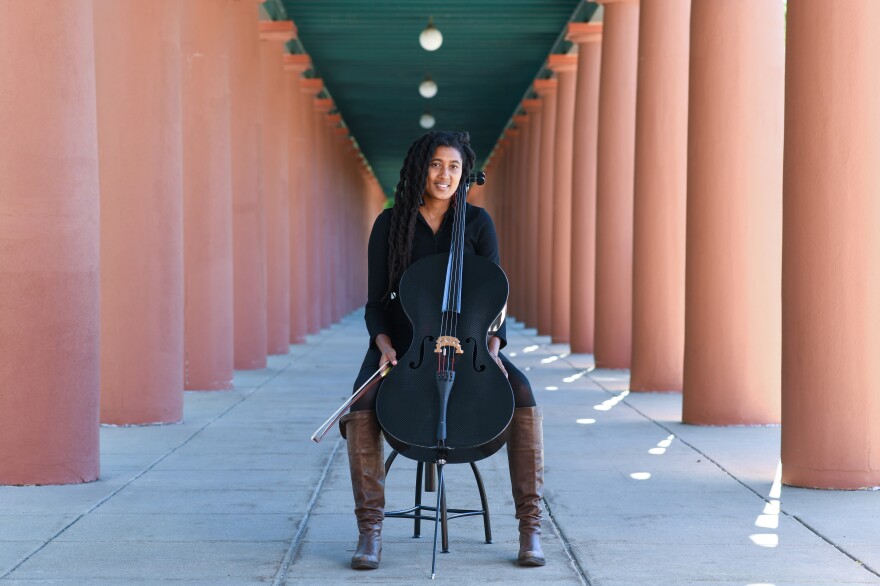 Tomeka Reid, jazz cellist and Composer and now a 2022 MacArthur Fellow, in Chicago.