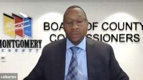 A screenshot of Michael B. Colbert, Montgomery County's Administrator.  The county has been meeting via videoconference during the COVID-19 pandemic.