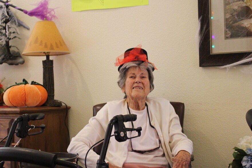 JoAn Lighthill at a Halloween party. Lighthill is a resident of Sunshine Assisted Living, which currently the sole assisted living place in Paradise.