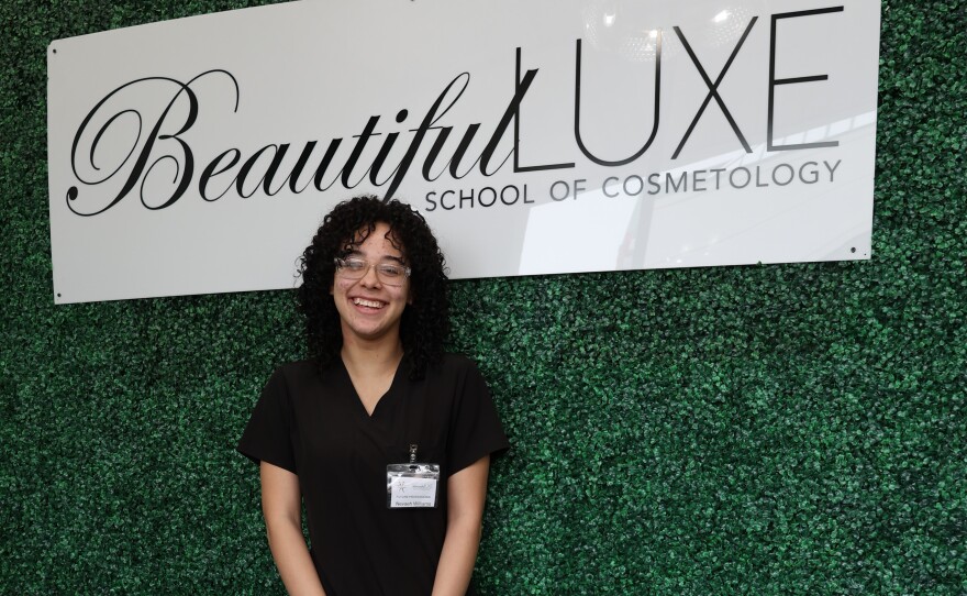 An Ypsilanti Community High School is recognized at the Beautiful Luxe School of Cosmetology.