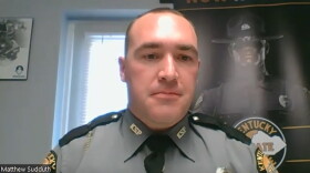 Kentucky State Police Sergeant Matthew Sudduth discussing KSP Cadet Class 103