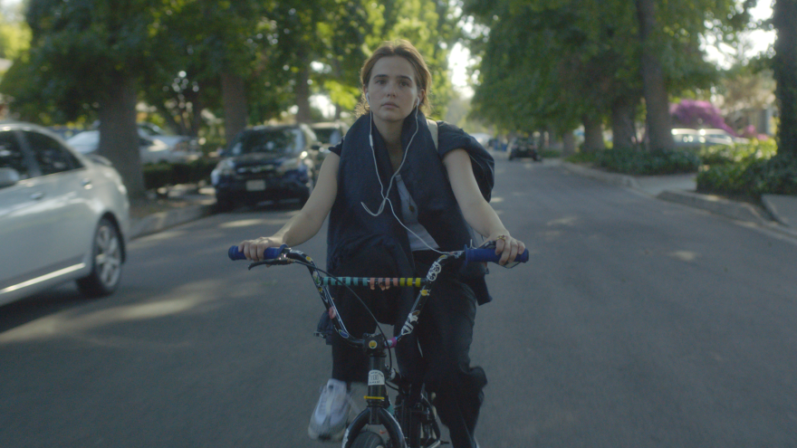 Petal Pusher: Erica (Zoey Deutsch) and her friends team up to stalk a potential child molester in the off-kilter comedy <em></em><em>Flower. </em>