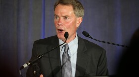 Indianapolis Mayor Joe Hogsett on election night in 2023.