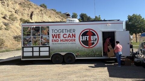 LIFT-UP staff and volunteers set up a mobile food pantry in Silt earlier this year. When SNAP benefits were suspended during the federal government shutdown in November, LIFT-UP pantries saw a 15-26% increase in visits compared to previous months.