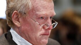 Alex Murdaugh becomes emotional during his double murder trial at the Colleton County Courthouse on Thursday, Feb. 16, 2023, in Walterboro, S.C. The 54-year-old attorney is standing trial on two counts of murder in the shootings of his wife and son at their Colleton County home and hunting lodge on June 7, 2021. (Grace Beahm Alford/The Post And Courier via AP, Pool)