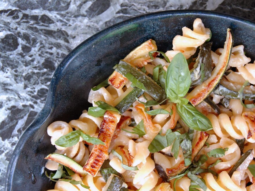 Fusilli with Caramelized Zucchini and Goat Cheese