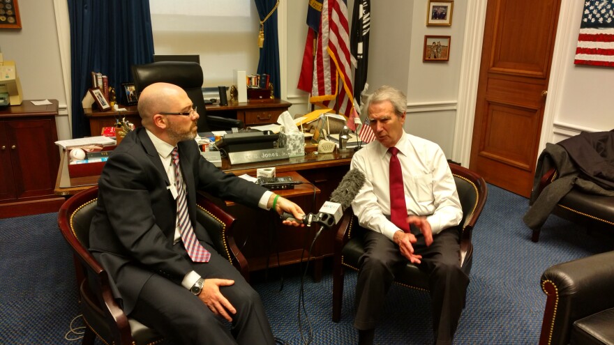 WUNC Capitol Bureau Chief Jeff Tiberii interviews North Carolina's ranking member of Congress, Rep. Walter Jones.