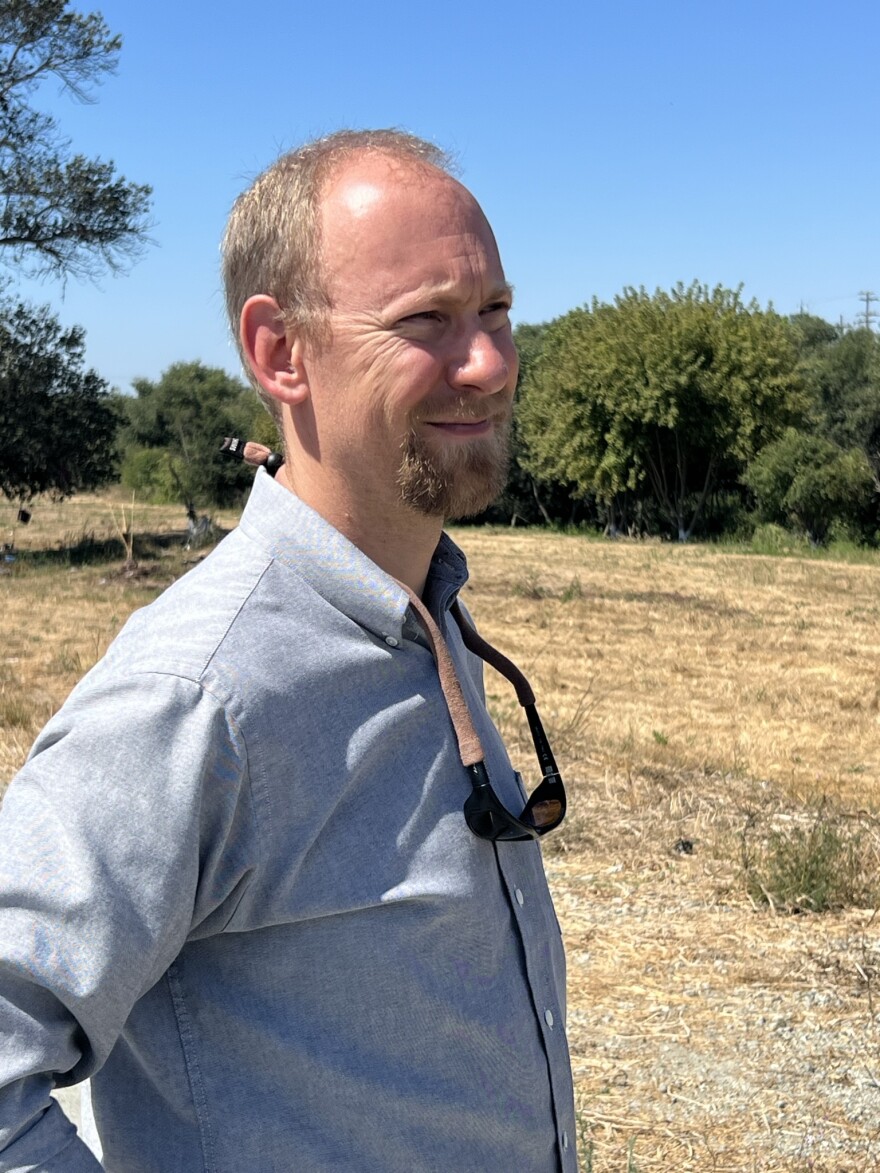 Mark Strudley, Executive Director of the Pajaro Regional Flood Management Agency, surveys the still damaged Pajaro River levee. “I can't, with a clear conscience, tell the community not to be worried,” he said