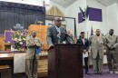 Bethel Missionary Baptist Church Pastor R.B. Holmes and other pastors make their appeal to members of the Tallahassee news media.
