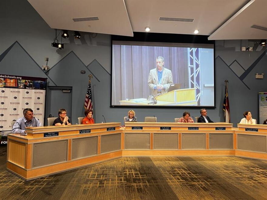 Superintendent Rob Jackson addressed the Buncombe County School Board on Friday, Oct. 11.