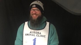 Keaton Loebrich models drew bib number one and will go out first in the Yukon Quest 300 Saturday morning at 11.