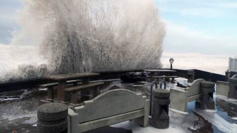 Lincoln City, Oregon is known for its stormy weather and high tides during the winter season.