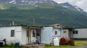 Mobile homes at a trailer court in Valdez, Alaska on Aug. 15, 2024. Roughly a quarter of Valdez's housing units are mobile or manufactured homes. (Eric Stone/Alaska Public Media)