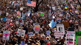 Massive crowds form for the third No Kings rally in St. Paul on March 28, 2026. Minnesota is hosting the flagship No Kings event following the incursion of 3,000 federal immigration agents here during Operation Metro Surge, which confronted resistance from tens of thousands of Minnesotans.