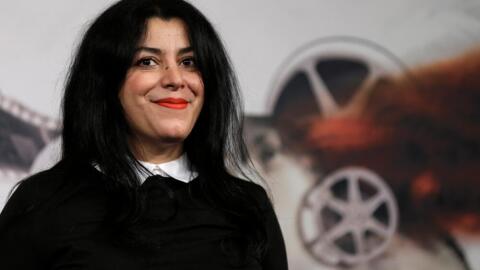 Director, illustrator and author Marjane Satrapi poses for photographers as she arrives to present the movie "La Bande des Jotas" at the 7th edition of the Rome International Film Festival in Rome, on Nov. 16, 2012. (Alessandra Tarantino/AP)