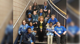 Kathleen Clark Horrigan with some of her students.