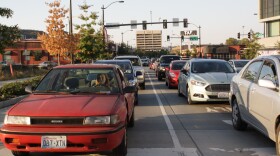 Drivers wait to cross Mercer Street
