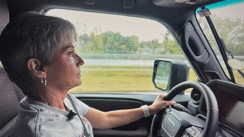 Diane Atchison on the road to transport rescues.
