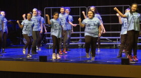 The Fairview Elementary School Choir performs at the Buskirk-Chumley Theater Monday night.