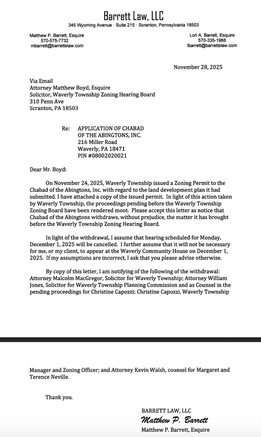 This is a copy of the letter Matthew