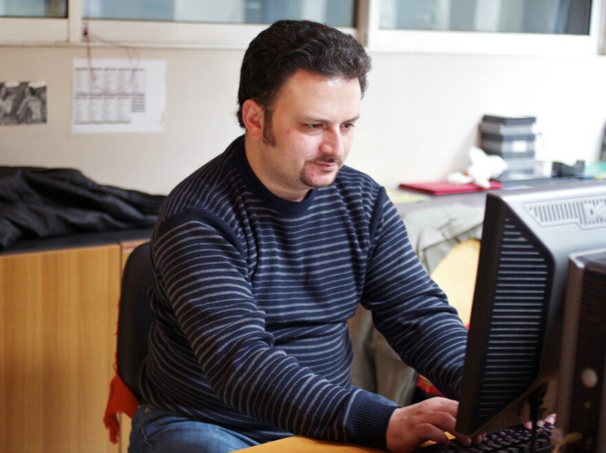 Dimitris Perakis, foreign news editor at ALTER, is owed more than $22,000. He's worked at the company for 14 years.