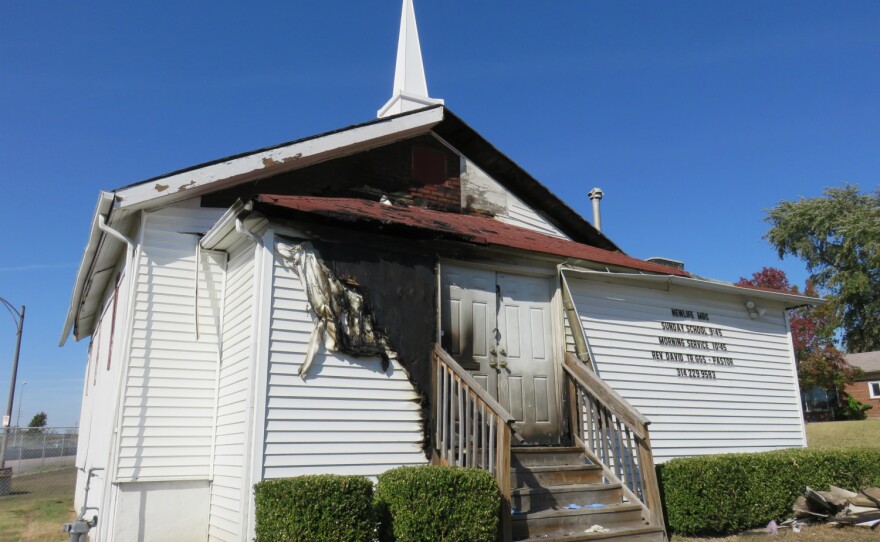 The fire at New Life Missionary Baptist also damaged the siding.