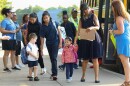 Rochester City School District students arrive at Montessori Academy School No. 53 for the first day of classes. (photo by Max Schulte)