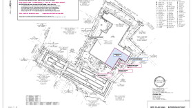 A site plan for Prime Storage's proposal, called an "edge inference data center" in James City County's documents.