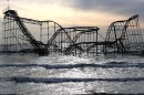 The Star Jet roller coaster sits in the water on Feb. 19 after the Casino Pier in Seaside Heights, N.J., collapsed from the forces of Superstorm Sandy.