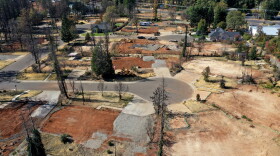 A recent aerial view of a neighborhood in Paradise, California, that was destroyed by the Camp Fire. (Justin Sullivan/Getty Images)