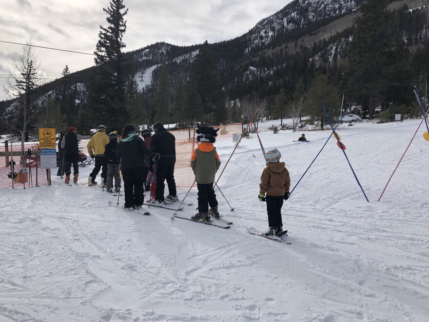  The line to use the ski lift at the Lake City Ski Hill