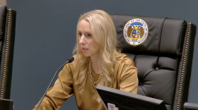 Missouri Public Service Commission chairwoman Kayla Hahn on Thursday led the vote in favor of a new tariff for large power users in Missouri. (Screen capture by Kansas Reflector from MPSC meeting)