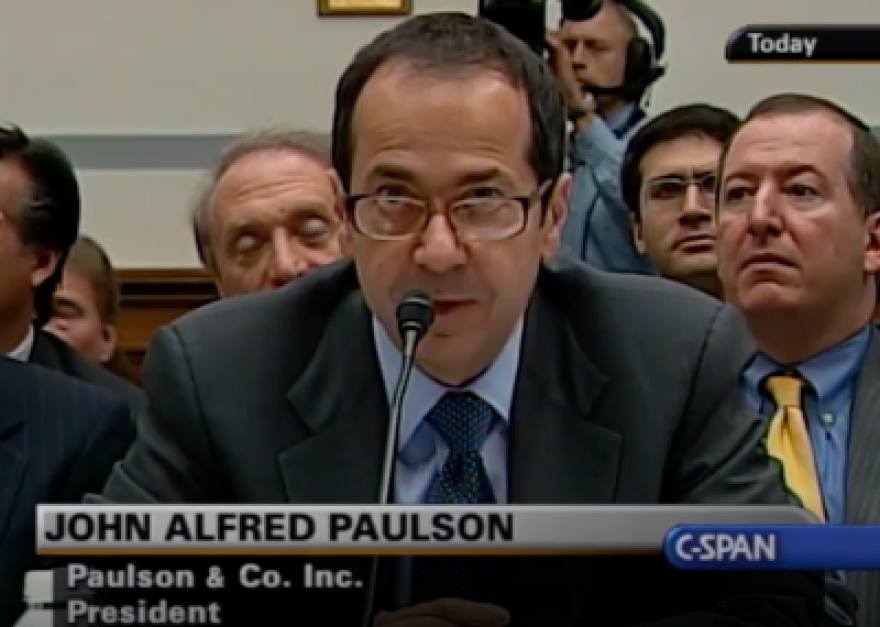 John Paulson speaks at a congressional hearing in 2008.