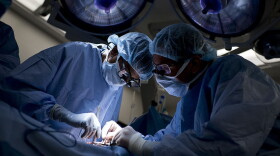 Dr. Niraj Desai (left) sews in a kidney to a recipient patient during a kidney transplant at Johns Hopkins Hospital June 26, 2012 in Baltimore, Maryland. (Brendan Smialowski/AFP/Getty Images) 