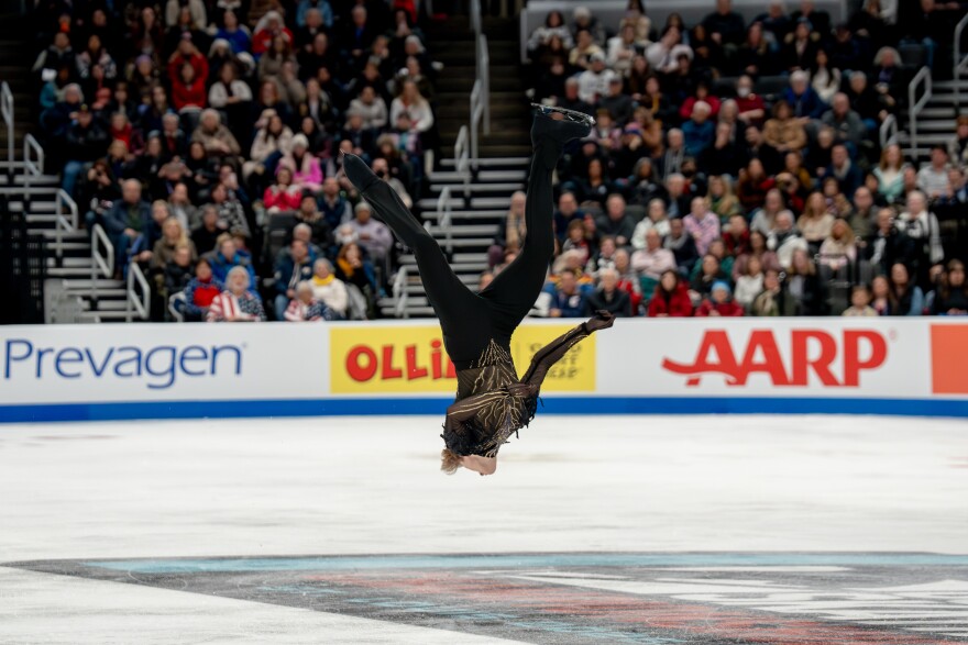 Ilia Malinin competes in the men’s free skate during the 2026 U.S. Figure Skating Championships at the Enterprise Center on Saturday, Jan. 10, 2026, in St. Louis’ Downtown West neighborhood.